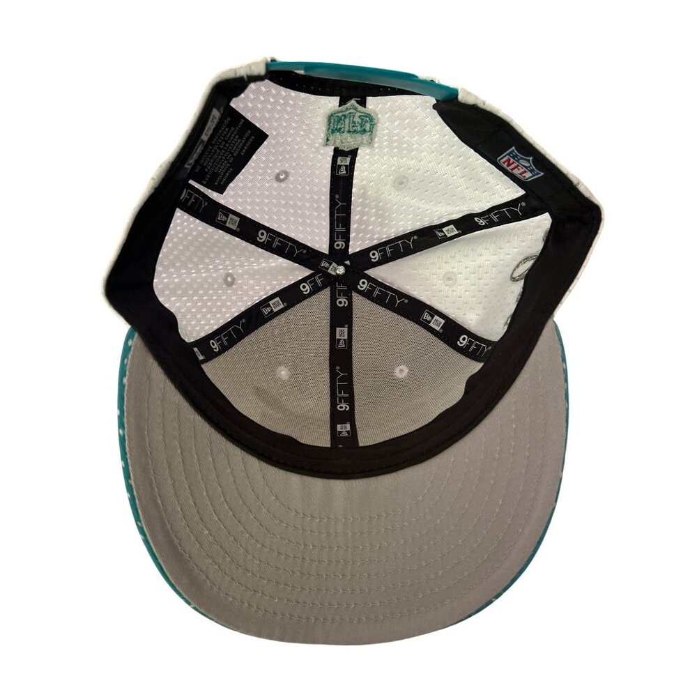 New Era NFL White & Teal Super Bowl LIV 100th Anniversary 9Fifty Snapback Cap - Picture 5 of 7